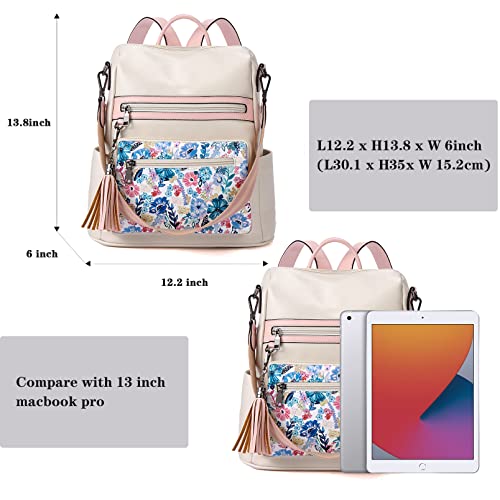 Image of Telena Womens Backpack Purse Vegan Leather Large Travel College Shoulder Bag with Tassel