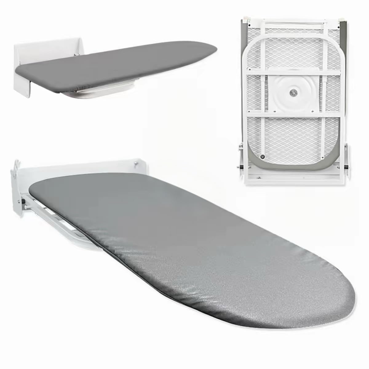 Bügelbrett Wandmontage Klappbar, Faltbare Bügelbrett für kleine Räume | 180° Drehbar Platzsparende Bügelbretter, mit Hitzebeständigem Bezug
