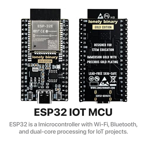 Image of Lonely Binary 3-Pack ESP32 Gold WiFi BT 3 Expansion Bases for Arduino IDE | WS2812 RGB LED on GPIO2; 3 bases: 2.54mm GPIO, screw & non-screw terminal; USB-C, pre-soldered, no solder; cable + case