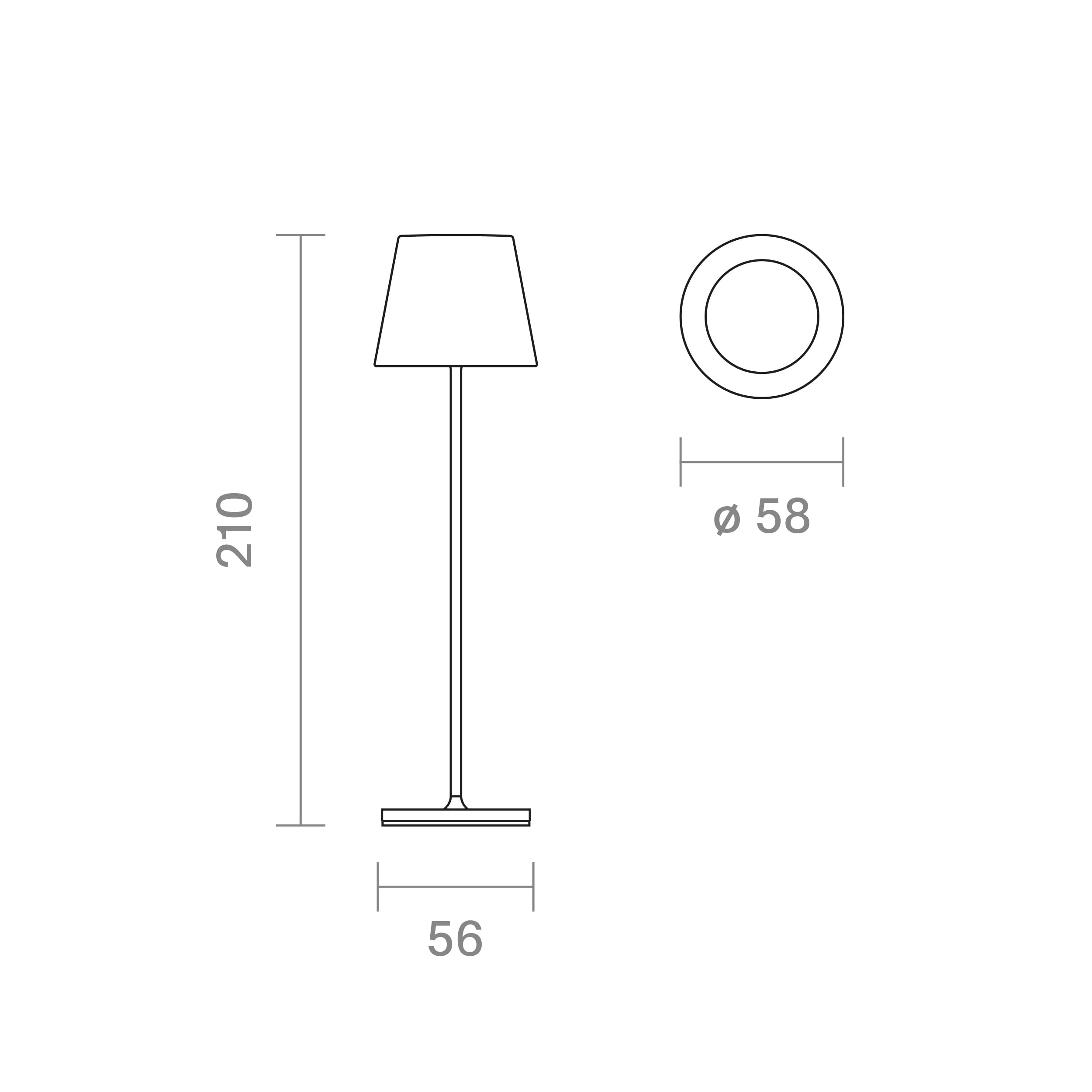 SIGOR Nuindie pocket - Dimmbare kleine LED Akku-Tischlampe Indoor & Outdoor, IP54 spritzwassergeschützt, Höhe 21 cm, aufladbar mit USB-C, 7 h Leuchtdauer, schneeweiß