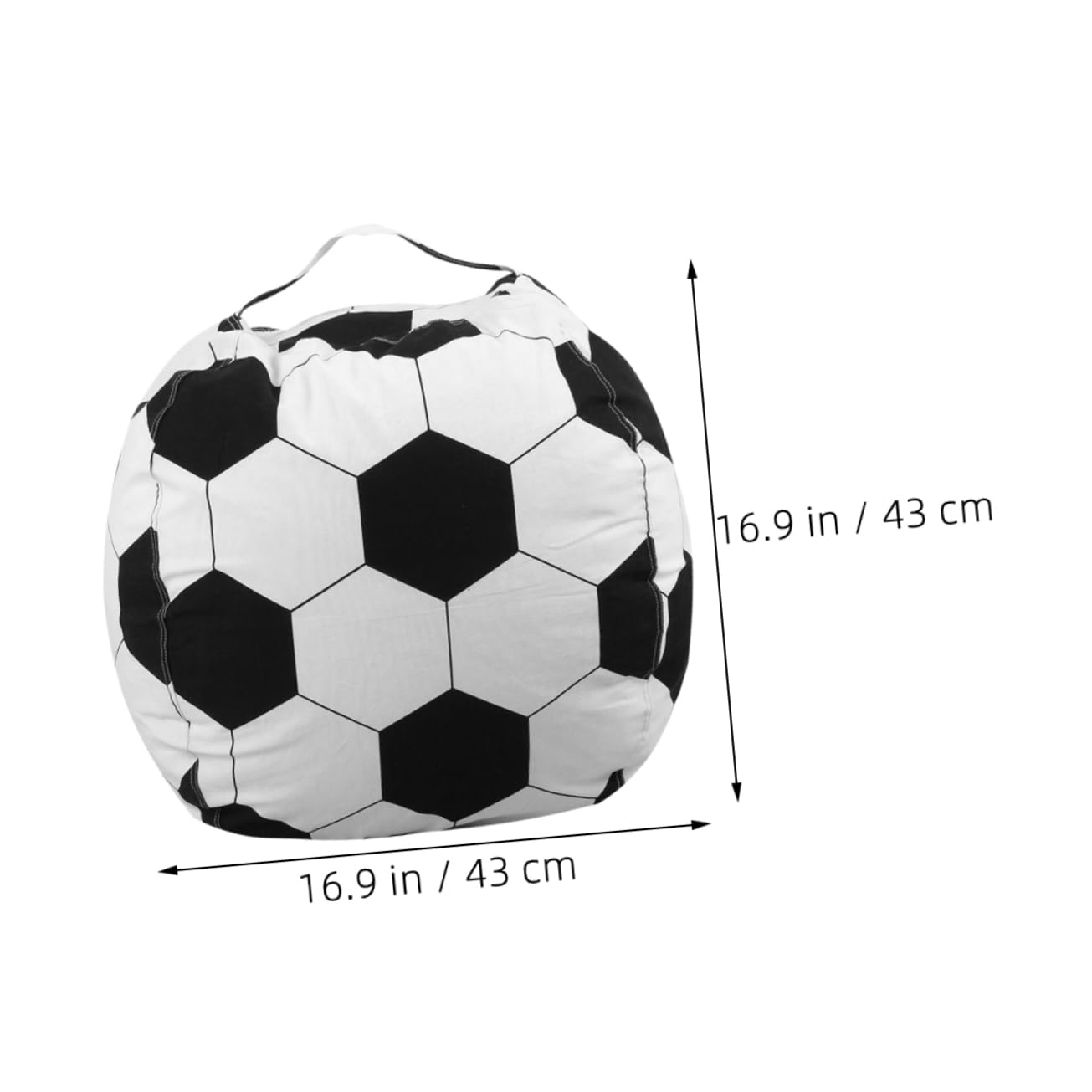 CHILDWEET Soccer Bean Bag Pillow Cover 2 Pack Plush Stuffed Animal Storage Decorative Home Accessory Comfortable Portable Ideal for Kids