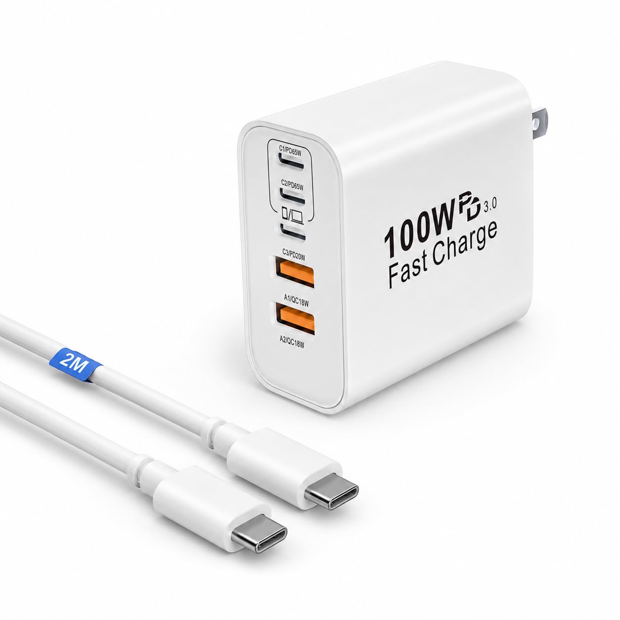 タイプc 充電器 PD100W ノートPC ノートパソコン 用 USB Type-C 急速充電器 ラップトップ 5 台同時充電GaNIII技術対応 USB-A & Type-C コンセント式電源アダプター 搭載 MacBook//Surface/iPad/PC/iPhone 17air/pro max/SE Android/タブレット