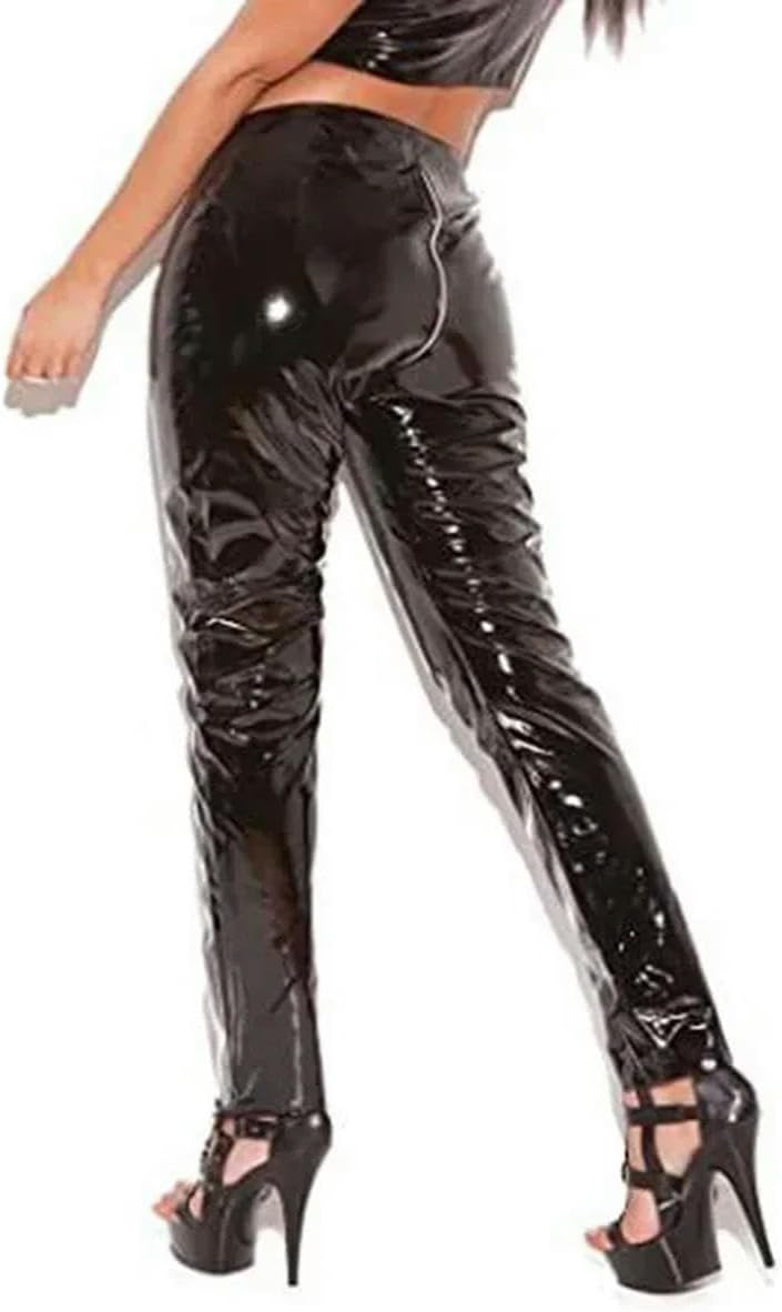 Women Front Zipper Pencil Pants Bodycon Slim Long Trousers Dancing Performance Cosplay Costumes