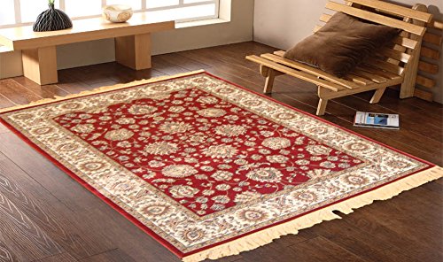 WEBTAPPETI - Colección Rubine - Código 492 - Alfombra oriental Sarouk, de diseño clásico, color rojo Cover