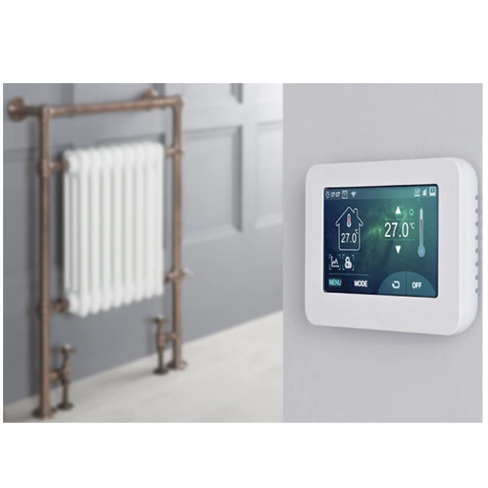 Milano Bronze/Brushed Bronze Elizabeth - Traditional Dual Fuel Heated Towel Rail - 930Mm X 620Mm - With Touchscreen Wi-Fi Thermostat