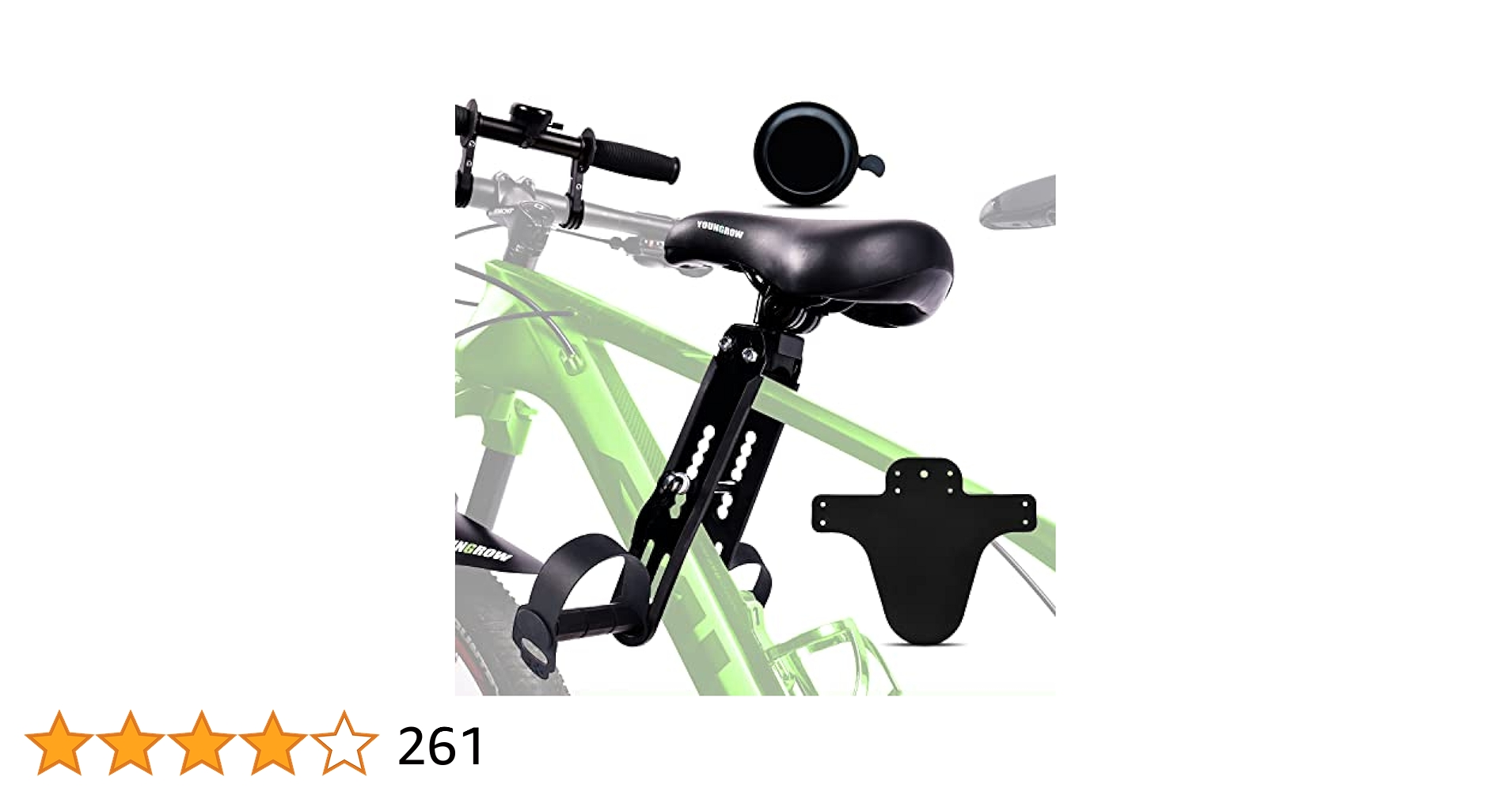 Seggiolino Anteriore Per Bici Bambini - Lega Alluminio, Pelle, Rimovibile Per Mountain Bike