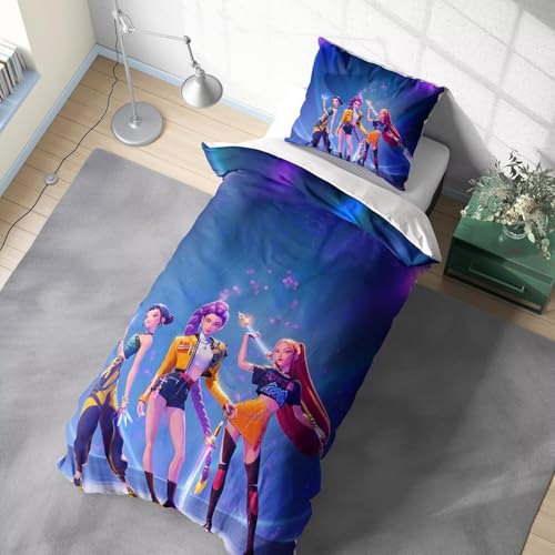 Enfunt-Home - Anime Housse de Couette 140x200cm, Impression Numérique 3D Parure de lit Enfant 100% Polyester avec 1 Taie d'oreiller 50x75cm