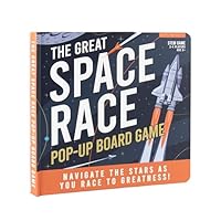 Gift Republic Great Space Race Pop-Up Board Game - STEM Learning Game with 3D Levels - Educational Family Board Game for Kids Ages 6+, 2–4 Player Space Adventure