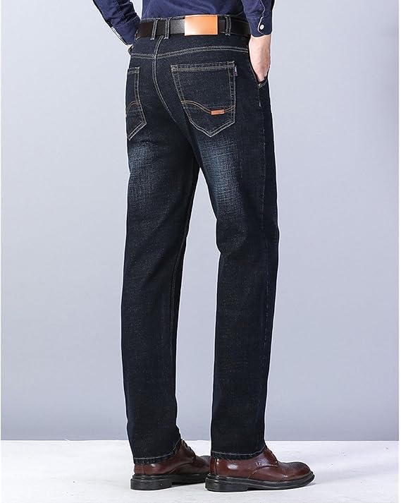 Maiyifu-GJ Men's Slim Fit Stretch Denim Pants Fashion Casual Straight Leg Jeans Elastic Waist Jeans Trousers with Pockets3