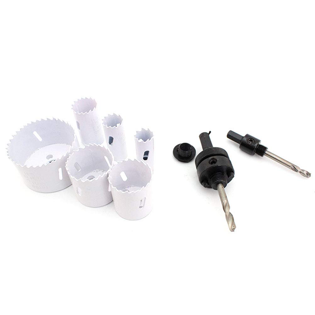 Kit sega a tazza, M42 18 pezzi trapano circolare circolare in metallo per taglio adattatore per albero in acciaio ad alta velocità, sega a tazza bimetallica HSS 22/29/35/44/57/68 mm per legno