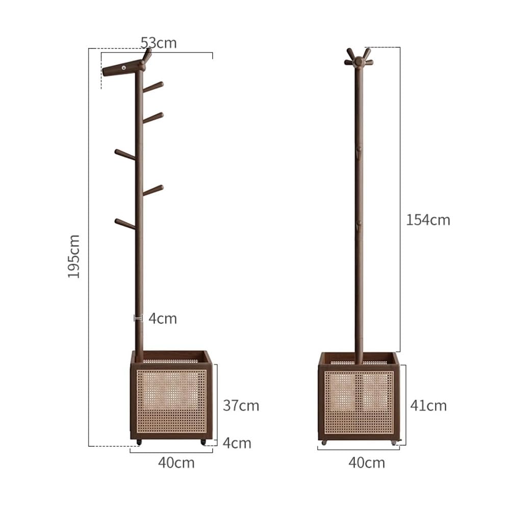 Appendiabiti in legno massello con cervo, ingresso mobile per camera da letto e soggiorno, design elegante in noce, versatile appendiabiti e cesto portaoggetti