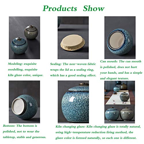 Uziqueif Urnen für Haustiere, für Asche, Katze/Hunde, Andenken an Asche, Andenken an Asche, Andenken an Hundeasche aus Keramik, personalisierbar, Dekoration zu Hause, Küche, Garten, Büro, Blau
