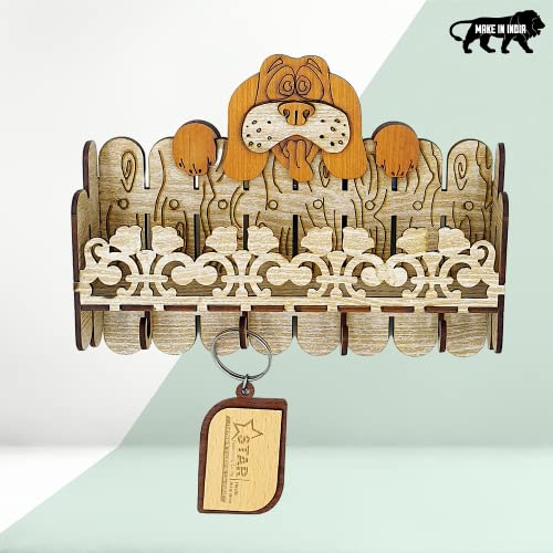 Image of WOOD HOUSE Key Holder for Home Decor Stylish, Key Holder for Home Wall Stylish, Home Decor Key Holder Mobile Holder for Home, Unique Stylish Key Holder