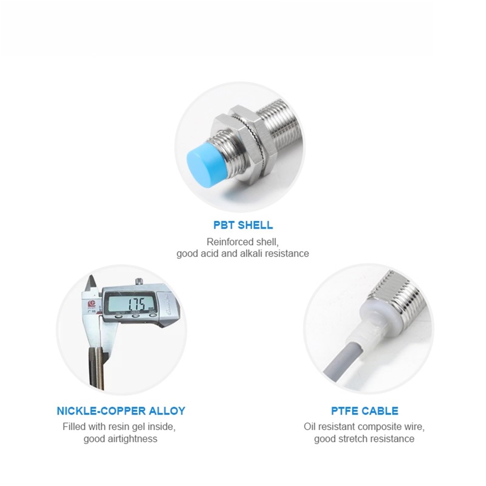 1 sztuk LM12 Indukcyjny czujnik zbliżeniowy IP68 wykrywanie metalu przełącznik ostrości 1500 Hz 8 mm/4 mm/3 mm odległość NPN/PNP DC12/24V (8MM DISTANCE, LM12 (STANDARD)-PNP NC)