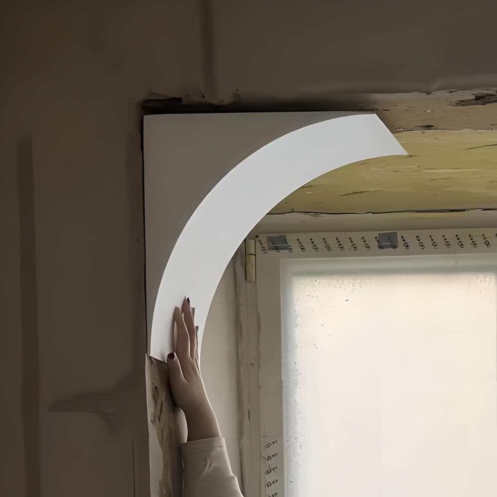 Zestaw do drzwi łukowych DIY, zaokrąglona listwa łukowa z pianki o wysokiej gęstości, konfigurowalny rozmiar, 2-częściowa trójkątna konstrukcja dla łatwej instalacji, eleganckie okrągłe otwieranie