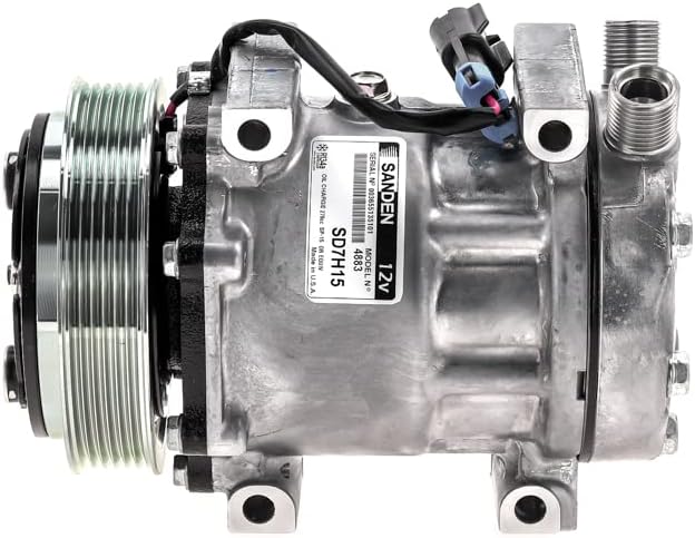 A/C Compressor OEM Sanden SD7H15 for Case-IH/Caterpillar/Mack/Volvo - OE# 4883 QR