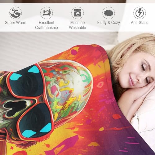 Couverture crâne moelleuse pour des soirées cinéma cosy sur le sofa
