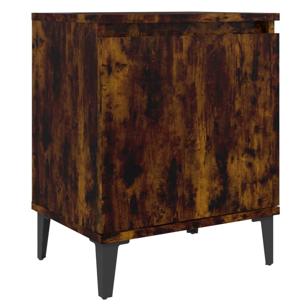Comodino Piccolo Stretto,Comodino Strettocomodino Con Gambe In Metallo Rovere Fumo 40x30x50 Per Ufficio, Camera Da Letto, Soggiorno, Studio, Corridoio