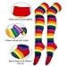 Joyingtwo Over Knee Rainbow Thigh High Socks and Gloves Cosplay Accessories for Women Fashion Wild Long Striped Arm Leg warmers