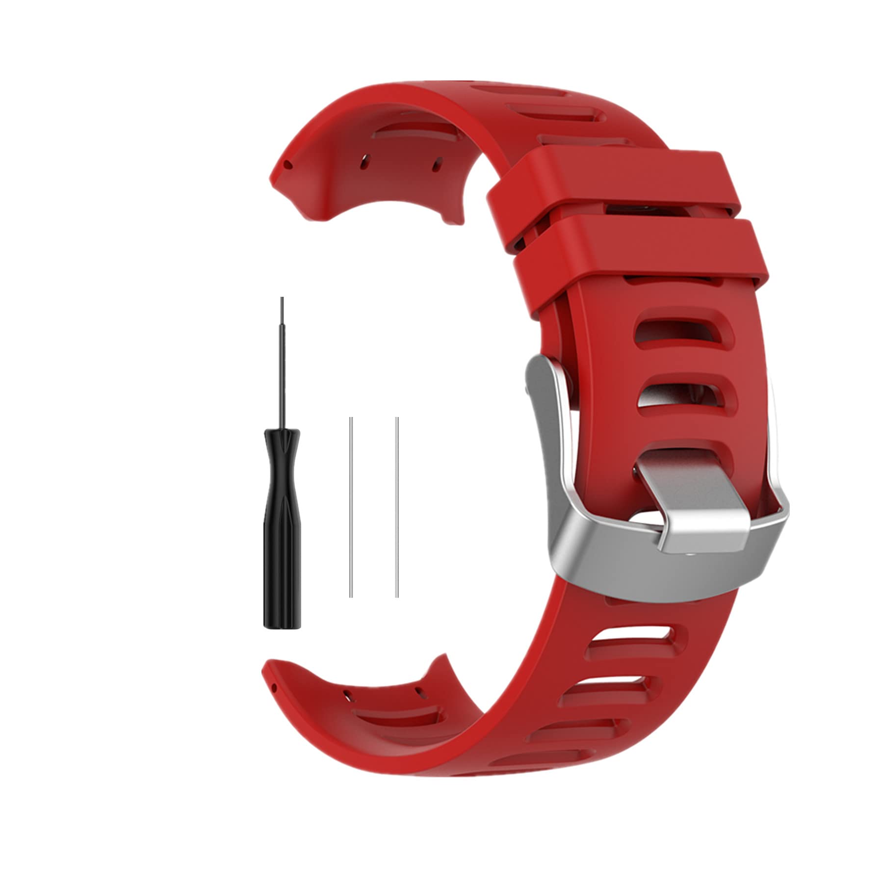 Muovrto Replacement Strap for Garmin Approach S3,Silicone Sport Watch Strap for Garmin Forerunner 610 (Red)