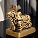 Brass Nandi Idol Shiv Parvati Vahan Bull Embossed Statue for Temple Vastu 1.5