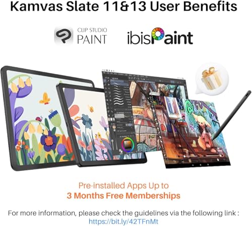 HUION Standalone Drawing Tablet Kamvas Slate 11 No Computer Needed, Portable 10.95 Inch 90Hz Refresh Rate Anti-Glare Screen, Tilt-Alignment Pen Android 14 8GB RAM 128GB ROM 1TB Expand, 8000mAh Battery