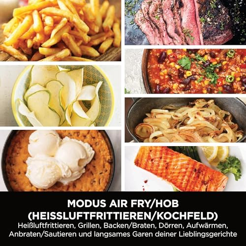 Ninja Speedi Multikocher, 5,7L, 12-in-1 Multicooker, Airfryer Heißluftfritteuse, Slow Cooker Langsamkochen, Grillen, Backen, Schwarz ON500EU