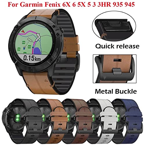 Correa transpirable para Fenix 7 6X y 945 con cuero resistente 2