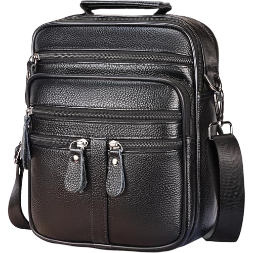 Leathario Borsello Uomo Tracolla Pelle, Borsa Messenger Impermeabile, Borse Uomo a Mano Per Lavoro,...