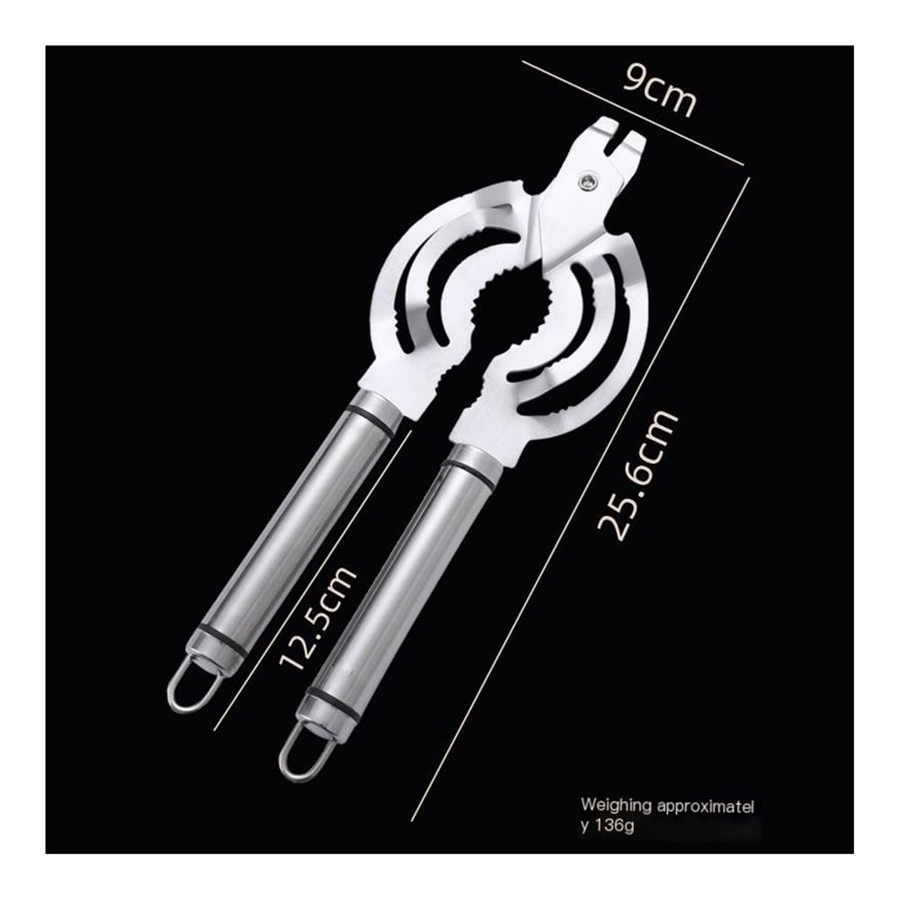 Abrelatas multifuncional, abridor de botellas de cocina resistente, fácil agarre, resistente al óxido, ideal para latas, tarros y botellas, herramienta de cocina esencial para cada hogar