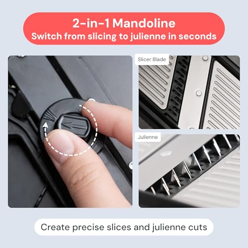 Fullstar Stainless Steel Mandoline & Julienne Cutter, 4 Thickness Settings - Image 3