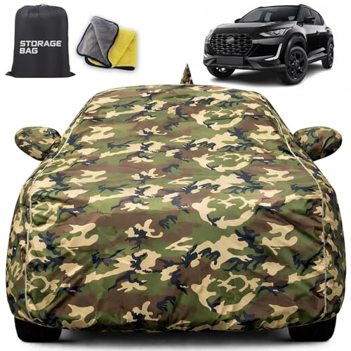 Image of for Nissan Magnite 100% Waterproof Car Cover for All Weather Protection with Mirror Pockets, Soft Cotton Lining, Triple Stitched with Adjustable Belt Bottom Elastic to Secure Fit