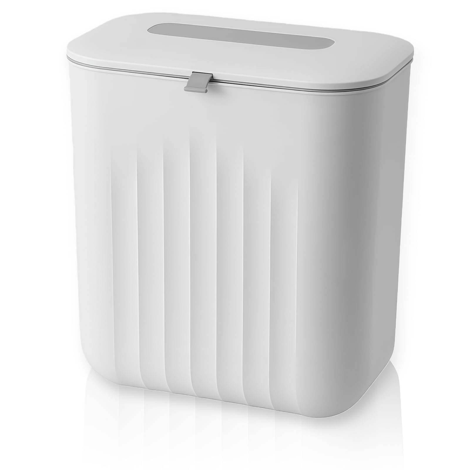 MEETOZ 11 Litre Hanging Trash Bin with Lid,Wall Mounted Kitchen Compost Bin,Kitchen Cabinet Door Under Sink Plastic Garbage Can,for Bathroom, Toilet, Motorhome, Bedroom