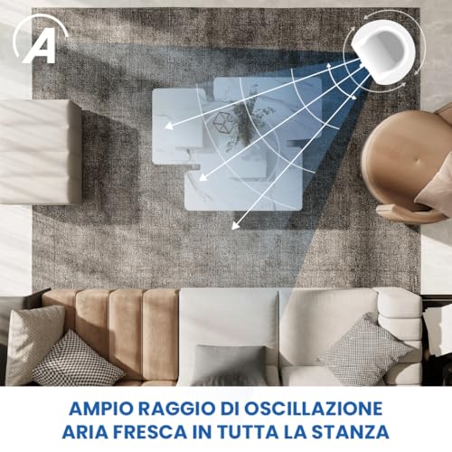 Ardes AR5T802 Ventilatore a Torretta Bianco da Pavimento Oscillante con Timer - 7
