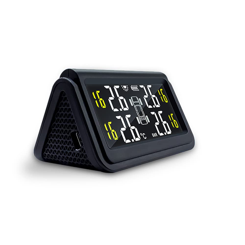 Riloer TPMS system monitorowania ciśnienia w oponach, 4 czujniki zewnętrzne, wodoodporny, bezprzewodowy, zasilany energią słoneczną, wyświetlacz LCD