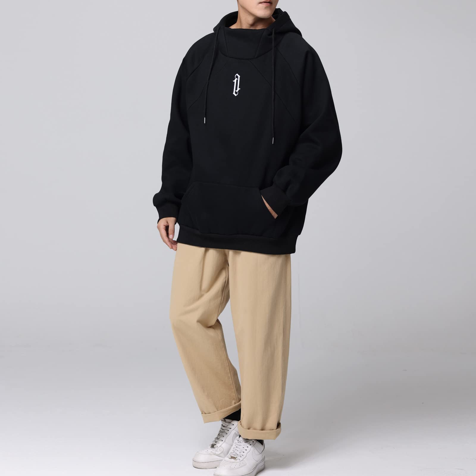 Eocicvvi Felpa Uomo con Cappuccio Pullover Hip Hop Stile Comoda Felpe Pile Hoodies Streetwear Hip Hop Sweatshirt Autunno Invernale Moda