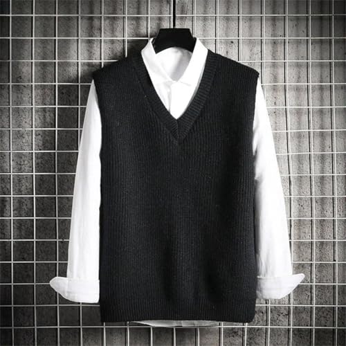 Men’S Outdoor V-Neck Sweater Vest Thick Knit Sleeveless Pullover Waistcoat4