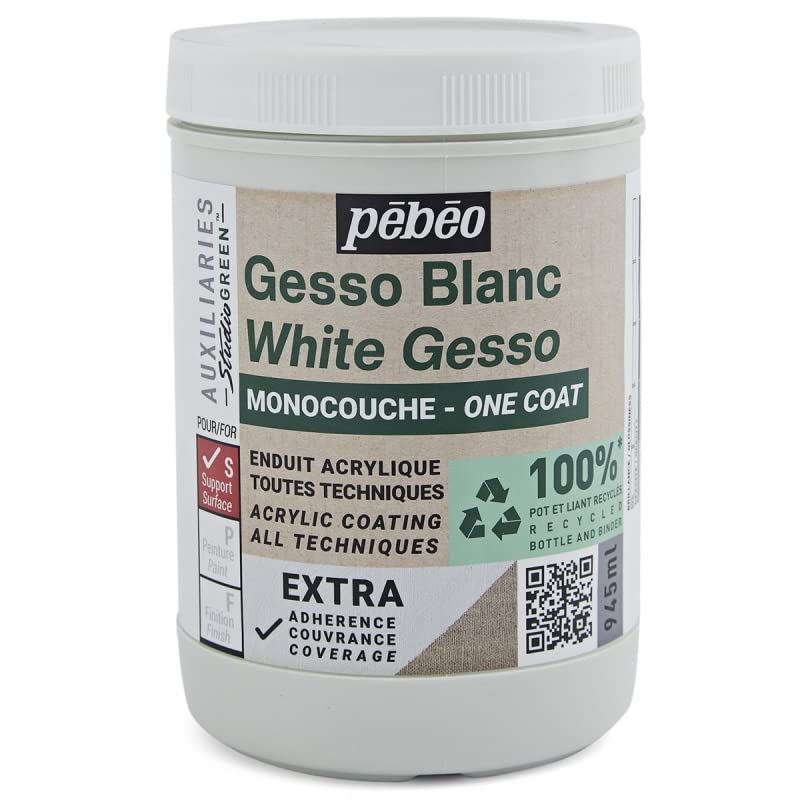 Gesso Pébéo Studio Green – Blanco – Monocapa – 945 ml