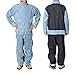 Grembiule Saldatore per La Luoghi Ad Alta Temperatura Indumenti da Lavoro di Sicurezza per Saldatura Ignifuga di Calore Pantaloni da Giacca con Cuciture in Denim di Pelle Bovina,Blu,L