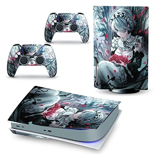 �ی� For PS5 Skin Disc Edition Anime Console And Controller Vinyl Cover Skins Wraps For PS5 Disc Version 33233 �C�A�Ȃ��A�c�����Ȃ�