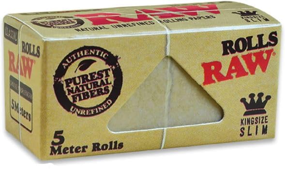 RAW Classic 5M Rolls (3 Rolls) - All-Natural Unrefined Rolling Papers for Authentic Smoking Experience