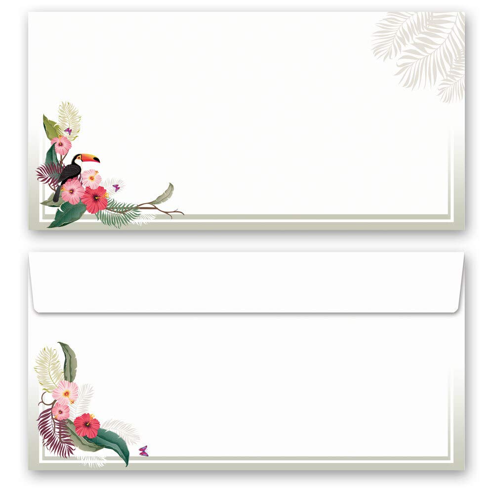 Motif envelopes Summer Branches Seasons - Summer 50 envelopes (windowless) DIN Long (220x110 mm) | Paper-Media