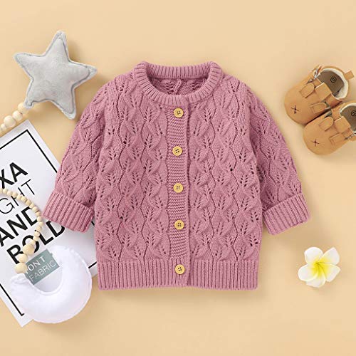 sfdgfhyf Baby Boys Girls Sweaters Cable Knit Long Sleeve Crewneck Chunky Crochet Cardigan Sweater Solid Button3
