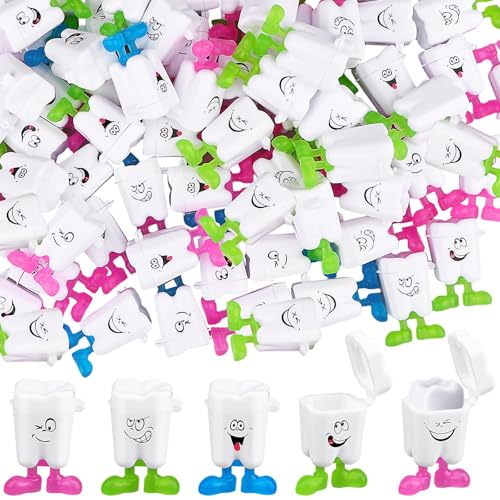 Haomian 100-Piece Tooth Saver Necklaces Tooth Necklace Little Box for Lost Teeth Milk Teeth Storage Cases for Tooth Fairy Bag School Classroom Party Supply