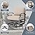 RTDTD Aluminum Outdoor Patio Furniture Set,4 Pieces 5 Seats Patio Conversation Sets with 45" Propane Fire Pit Table,Metal Patio Sectional Furniture Set with 2 Swivel Rocking Chairs,Sand