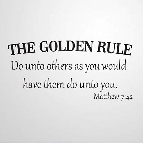 Golden Rule Matthew 742 - Calcomanías de pared inspiradoras religiosas extraíbles, calcomanías de vinilo para decoración de pared, mural, arte de