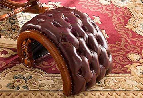 Image of Rocking Chair |Sheesham Wood Elegant Rocking Chair with Pillow and Matching Foot Stool and Pre assembeled(Brown)