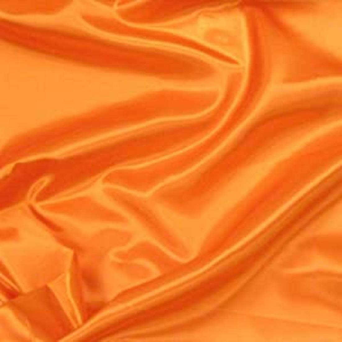 Supgod Orange Gorgeous Silky Satin Fabric, Dressmaking, Wedding, Prom - Per Metre