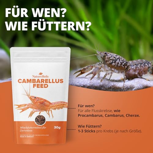 NatureHolic - Cambarellusfeed CPO/Zwergkrebsfutter - 30g Futter für Süßwasserkrebse der Gattung Cambarellus, Procambarus & Co.