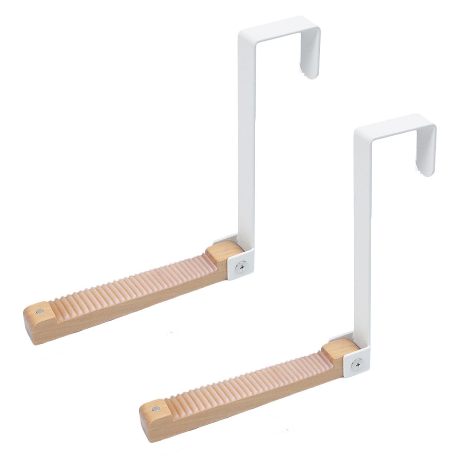 Xjdzineq Multipurpose Foldable Door Hooks Heavy Duty Wood & Iron Construction Over Hanger for Clothes Towels Multifunctional Over the Hanger